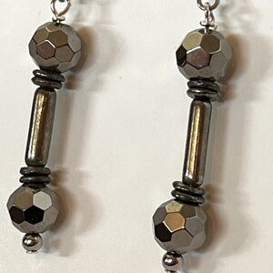 Cute, trendy handcrafted dangle earrings. Bead, wood, stone,crystals. S/G plated